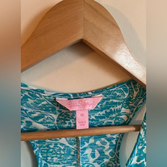 Lily Pulitzer Blue and White Lobster Seashell Print Sleeveless Tank Dress - Picture 4 of 8